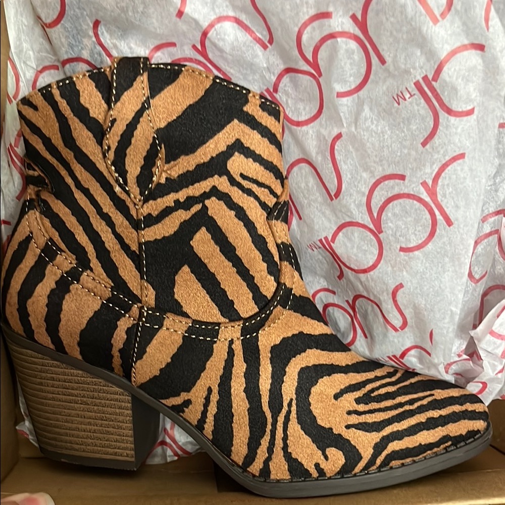 NEW Zebra Print Ankle Boots